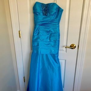 Camille La Vie Sky Blue Prom Dress
